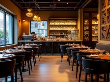 Illustration of a stylish restaurant interior